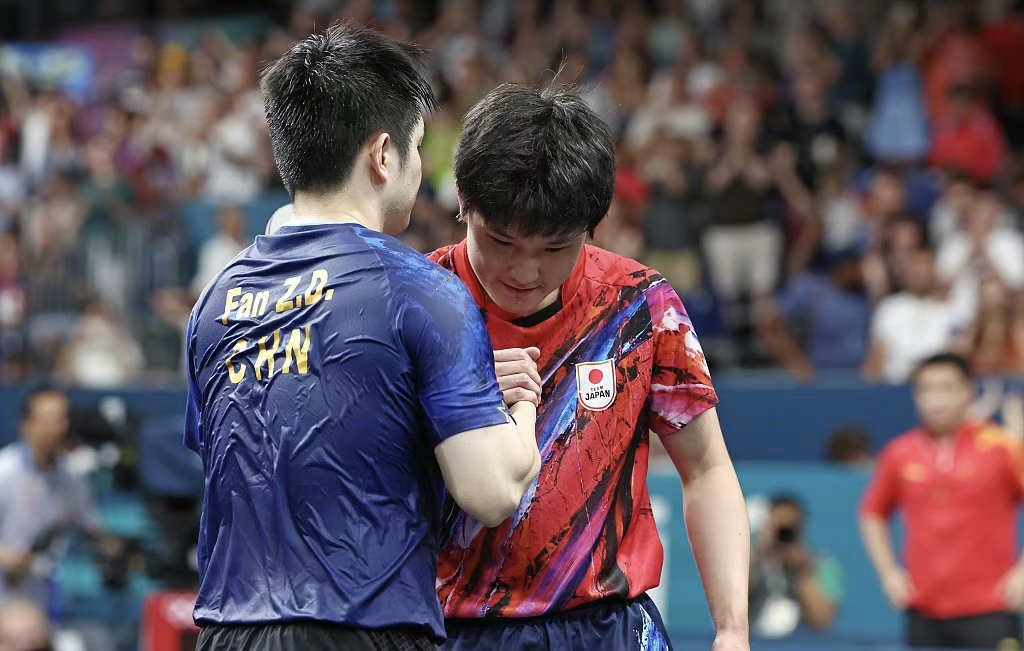 法国队碾压韩国队，张本智和高光表现